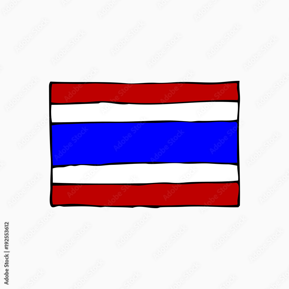 sketch hand-drawn vector flag of thailand sketch hand-drawn vector flag of thailand
