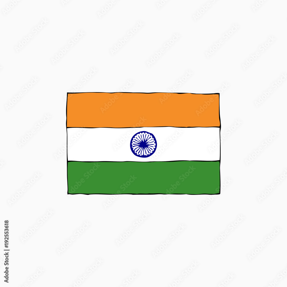 sketsh cartoon look a national flag of india Stock Vector | Adobe Stock