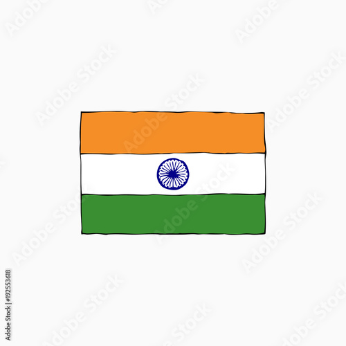 sketsh cartoon look a national flag of india photo