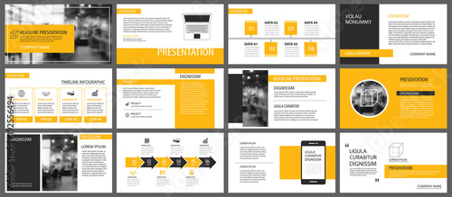 Yellow presentation templates and infographics elements background. Use for business annual report  flyer  corporate marketing  leaflet  advertising  brochure  modern style.
