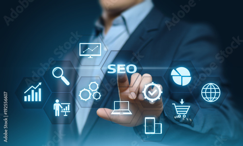 SEO Search Engine Optimization Marketing Ranking Traffic Website Internet Business Technology Concept