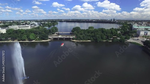 Hamburg Binnenalster and Aussenalster Aerial View photo