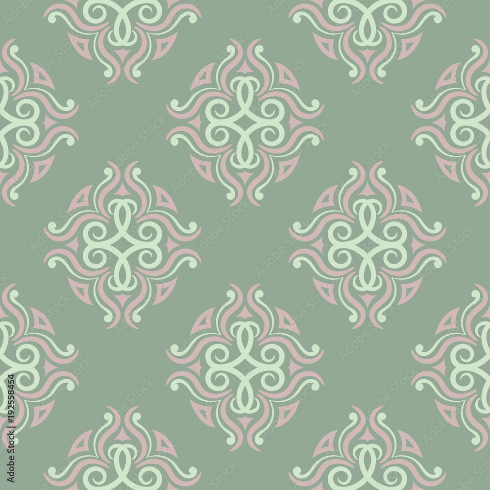 Green floral background. Seamless pattern with flower designs Green floral background. Seamless pattern with flower designs