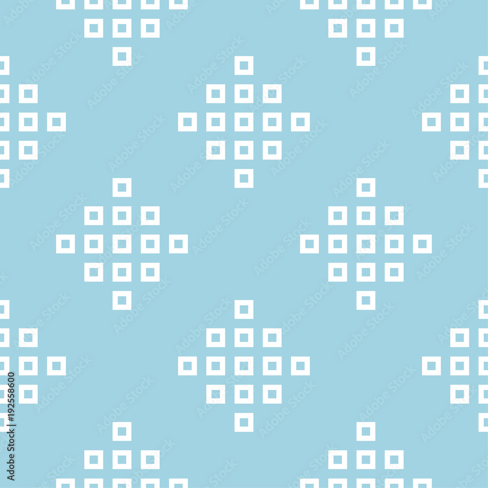 Navy blue and white geometric ornament. Seamless pattern Navy blue and white geometric ornament. Seamless pattern