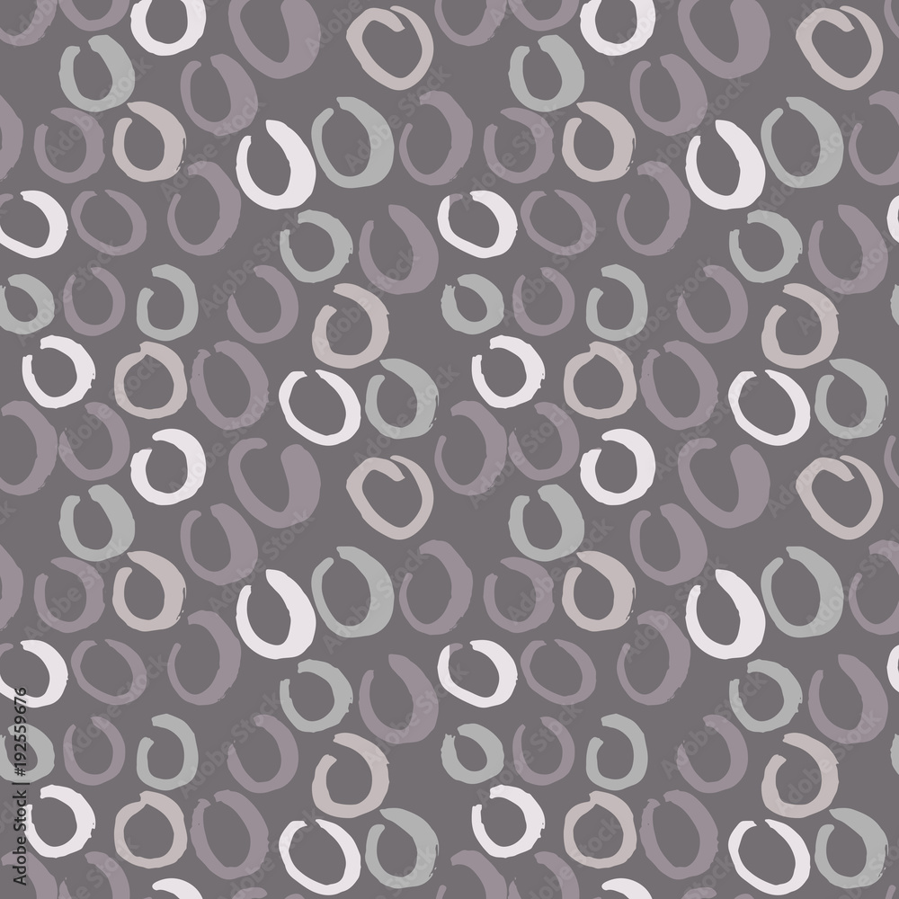 Seamless pattern with grunge circles. Nude brush stroke texture. Vector illustration.