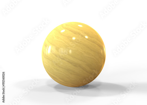 3d polished wooden sphere, 3d illustration