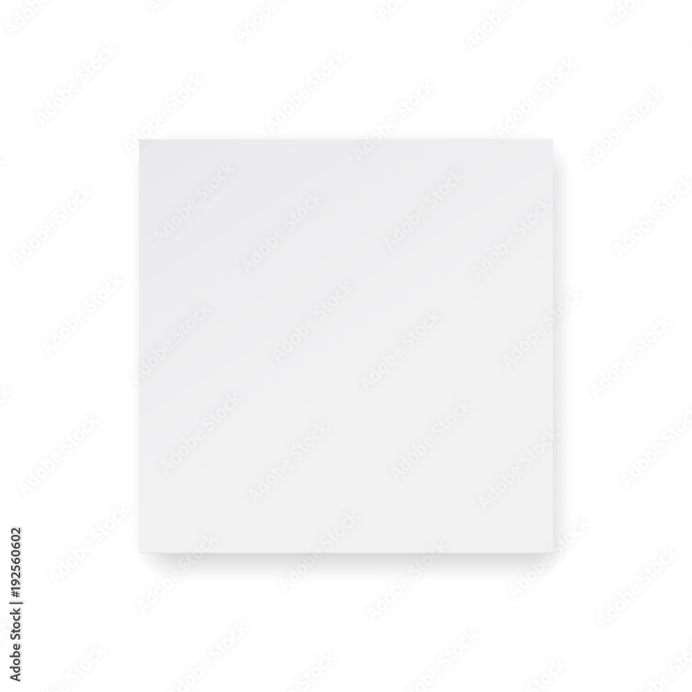 Square cardboard box mock up - top view. Blank cube isolated on white background - view from above. Vector illustration Square cardboard box mock up - top view. Blank cube isolated on white background - view from above. Vector illustration