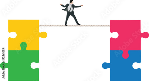 passaggio con la corda da un puzzle all'altro