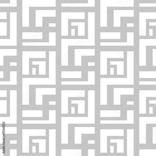 Geometric ornament. Light gray seamless pattern