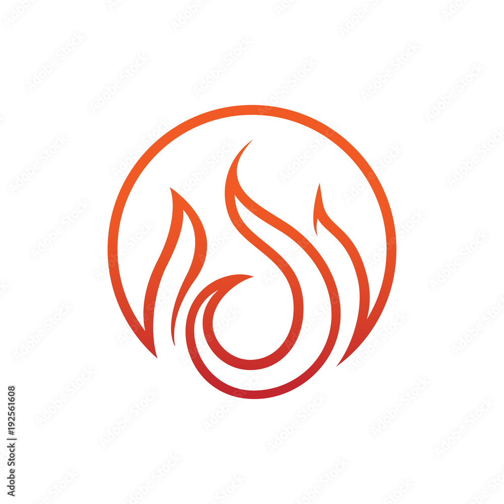 Circular Flames Emblem Symbol Design Circular Flames Emblem Symbol Design