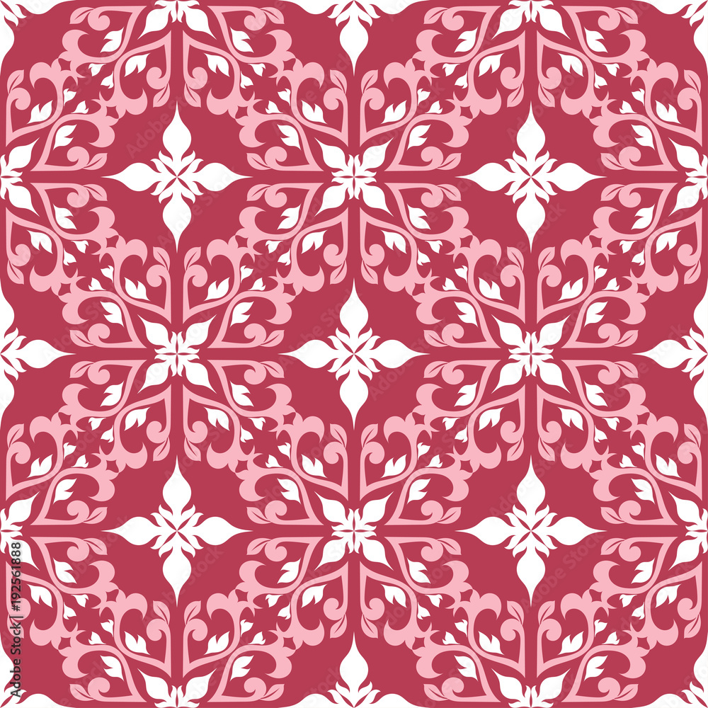 Red and beige floral seamless pattern. Pale red colored background Red and beige floral seamless pattern. Pale red colored background