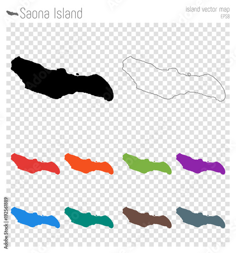 Saona Island high detailed map. Island silhouette icon. Isolated Saona Island black map outline. Vector illustration. photo