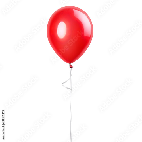 Red balloon isolated on a white background. Party decoration for celebrations and birthday