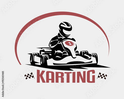 karting race vector symbol, logo or emblem template photo