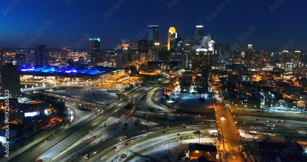 Urban Landscape at Night - Downtown Minneapolis Urban Landscape at Night - Downtown Minneapolis