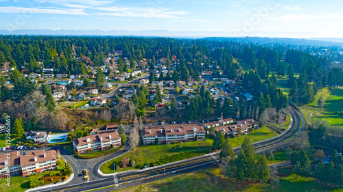 Housing Neighborhood Above Aerial View Edmonds Washington photo