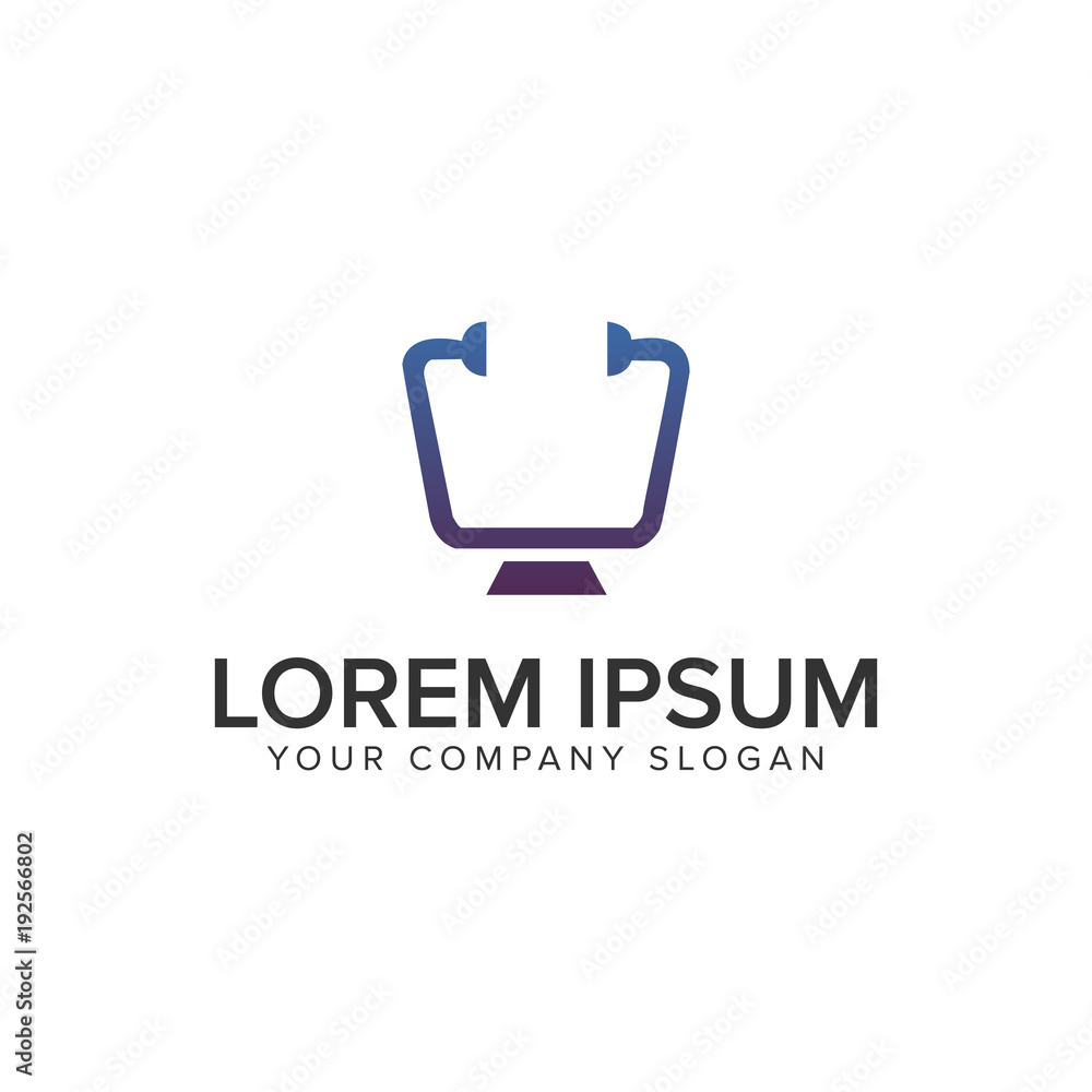 desktop screen doctor logo design concept template. desktop screen doctor logo design concept template.