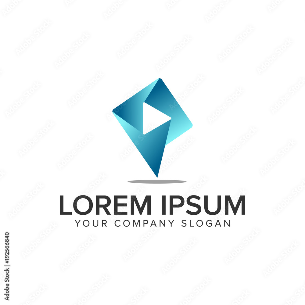 Naklejka premium letter P multimedia logo design concept template.