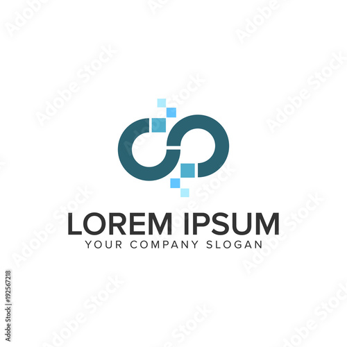 Unlimited pixel logo design concept template.