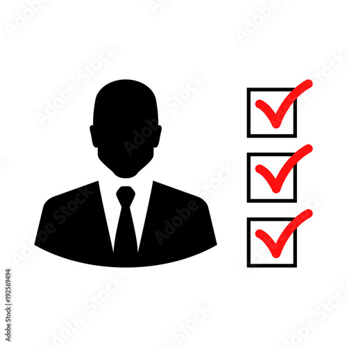 Icono plano seleccion hombre de negocios