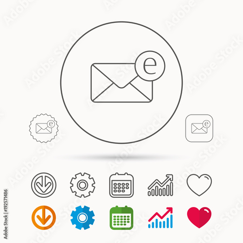 Envelope mail icon. Email message sign.