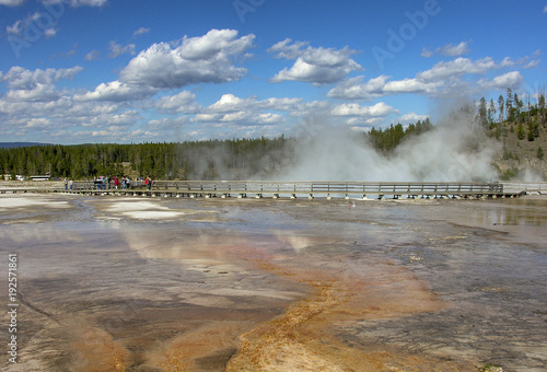 Colorful pool in Yellowstone National Park Geyser Basin