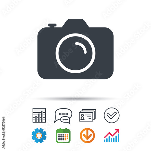 Camera icon. Professional photocamera sign.