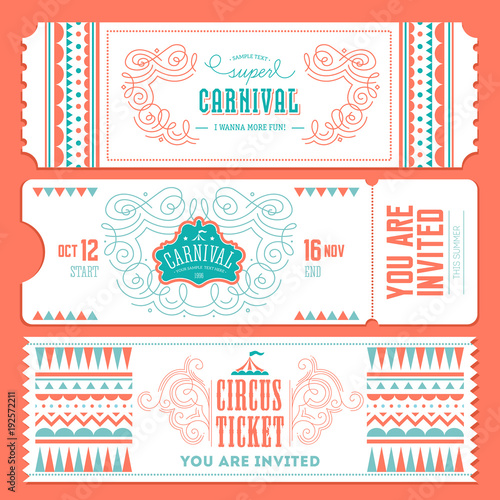 Vintage Circus banner collection. Ticket