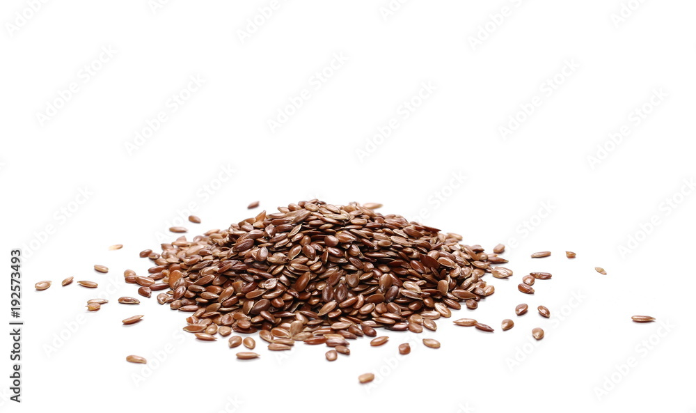 Flaxseed, linseed isolated on white background - obrazy, fototapety, plakaty 