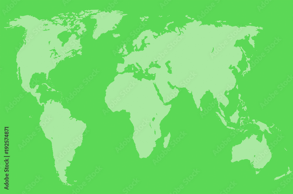 green world map, isolated