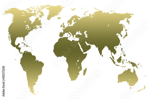 khaki green gradient world map, isolated