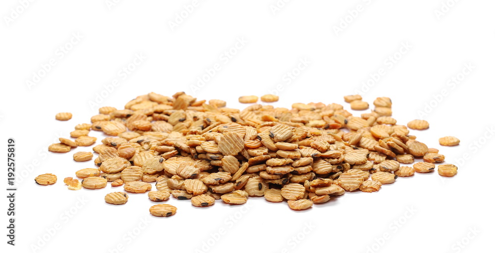 Soybean flakes isolated on white background Soybean flakes isolated on white background