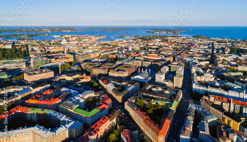 Aerial (drone) photo of Helsinki city, Finland photo