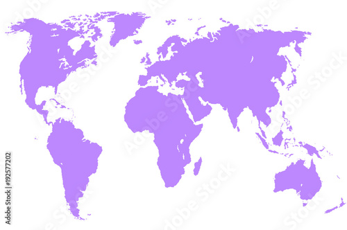 violet world map  isolated
