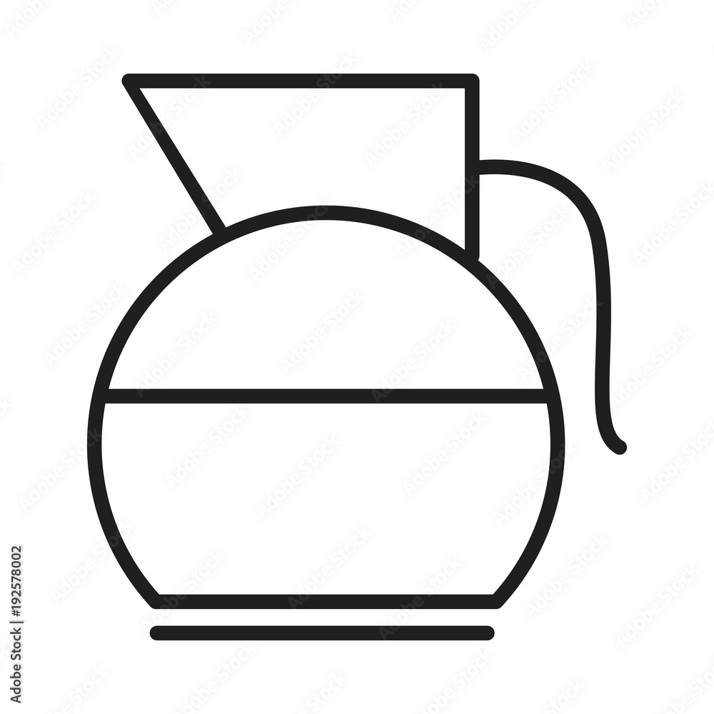 Fototapeta premium Coffee kettle symbol line icon vector illustration graphic design