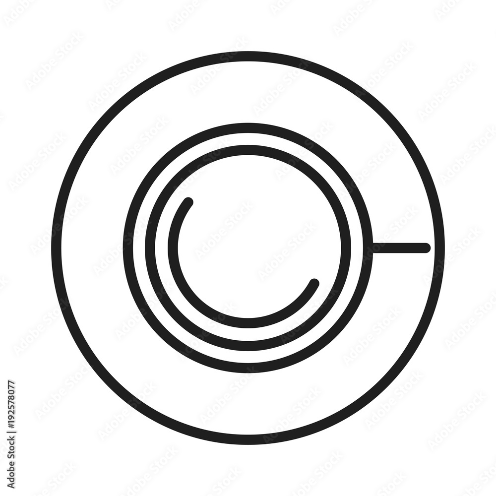 Coffee mug topview line icon vector illustration graphic design Coffee mug topview line icon vector illustration graphic design