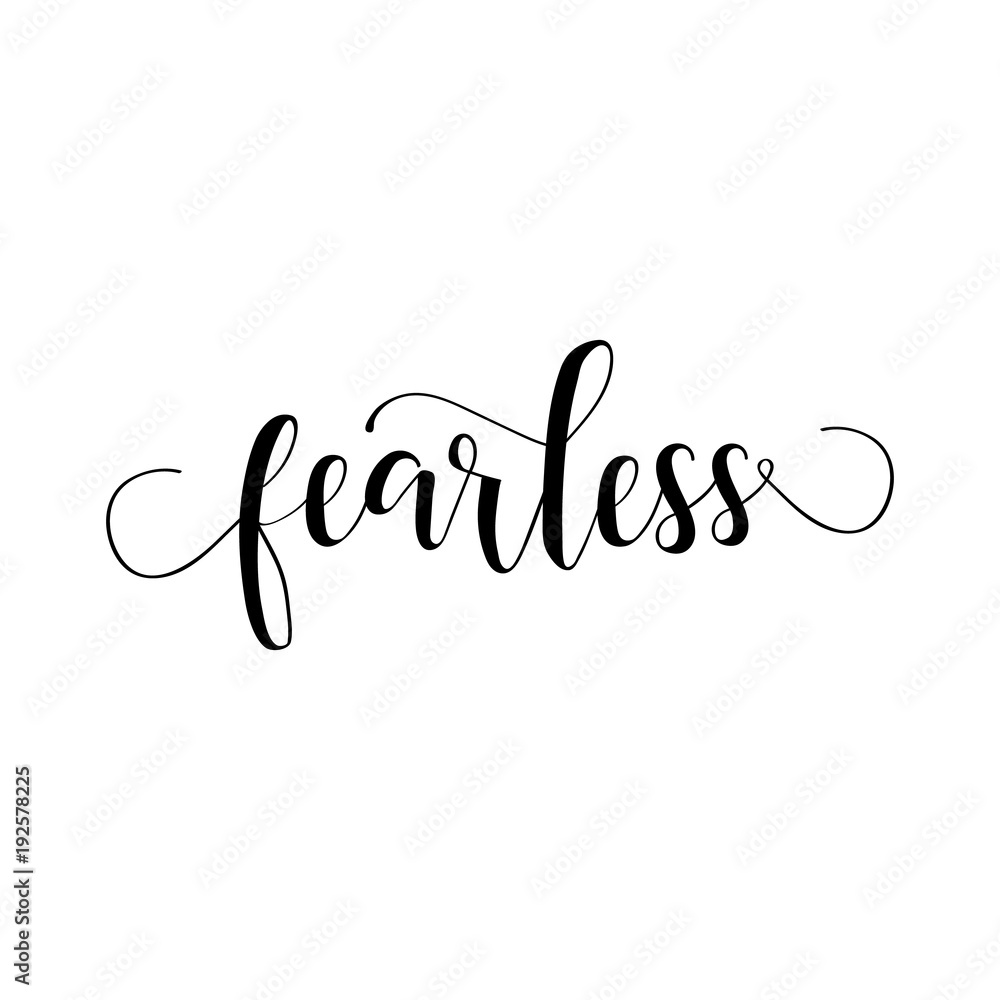 Fearless. Feminism quote, woman motivational slogan. lettering. Vector design.