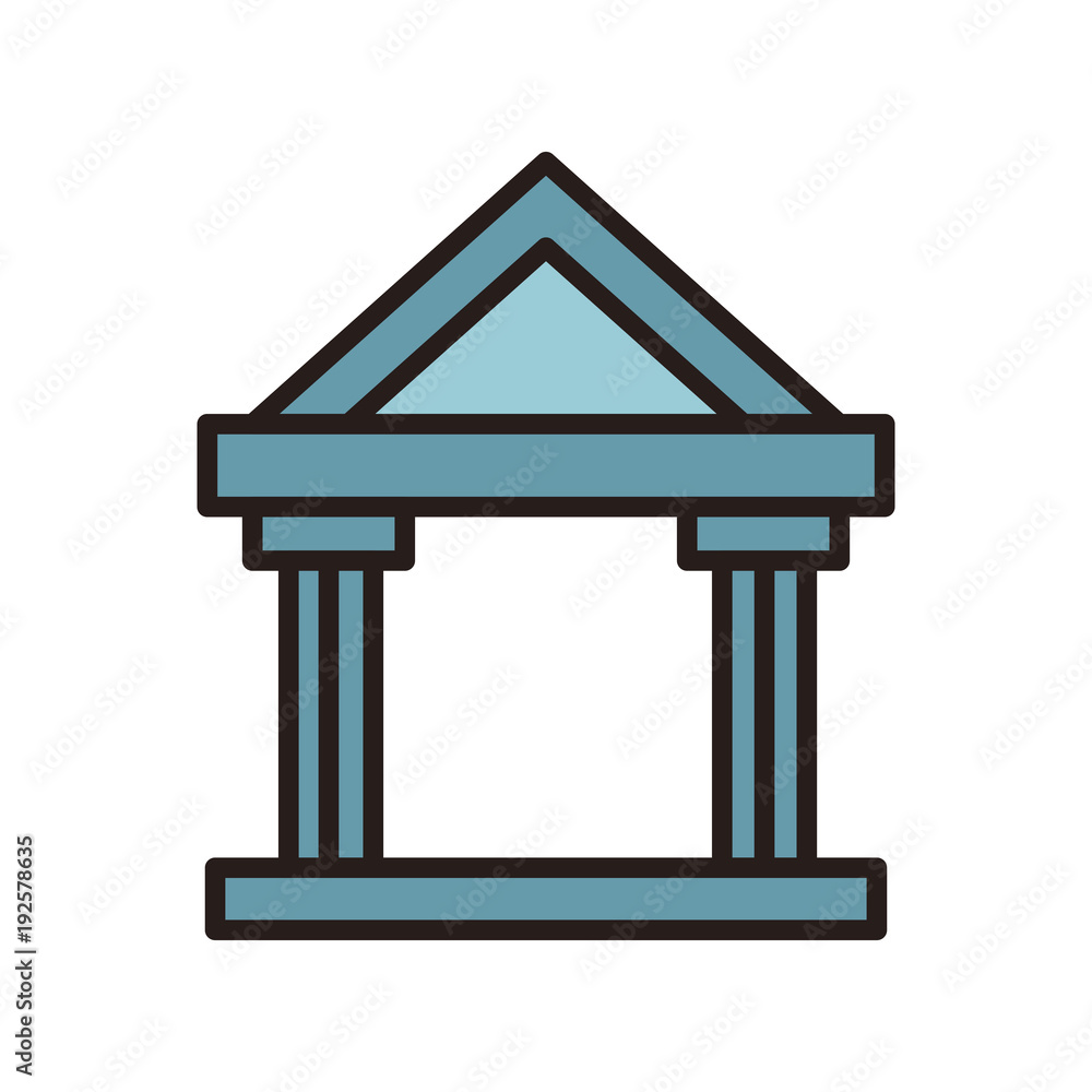 Bank building symbol line icon vector illustration graphic