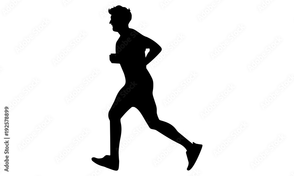 silhouette man running warming up
