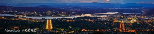 Canberra City Blue Hour Panorama
