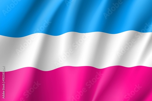 Heterosexual emblem movement normal people, realistic wavig flag. Symbol of usual sexual orientation. Vector illustration of a colorful element