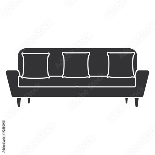 comfortable sofa with pillow vector illustration design