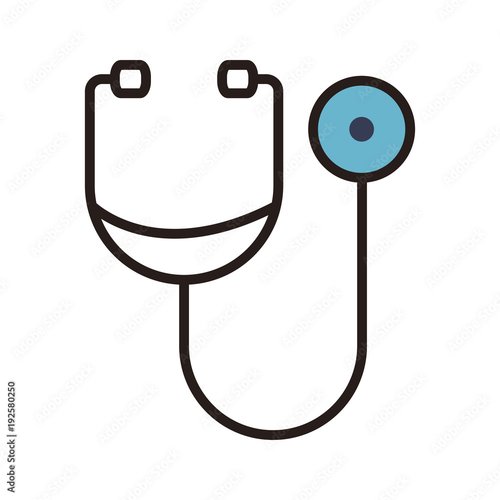 Stethoscope medical tool line icon vector illustration graphic Stethoscope medical tool line icon vector illustration graphic
