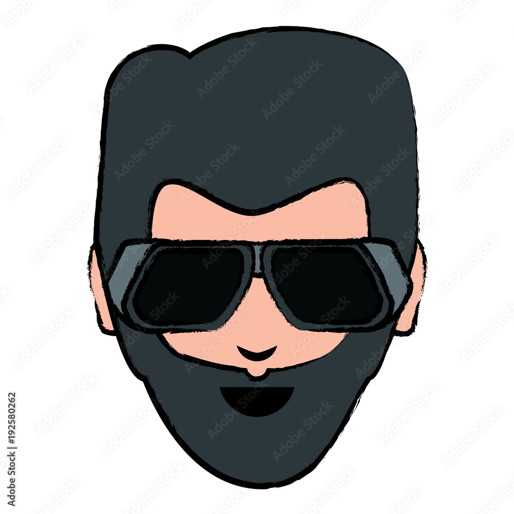 cartoon man with sunglasses