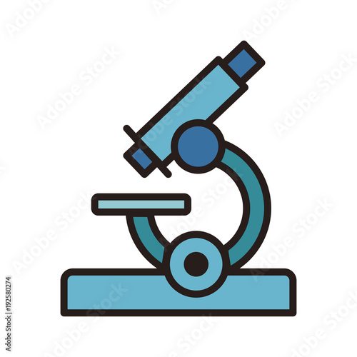 Microscope scientific tool line icon vector illustration graphic