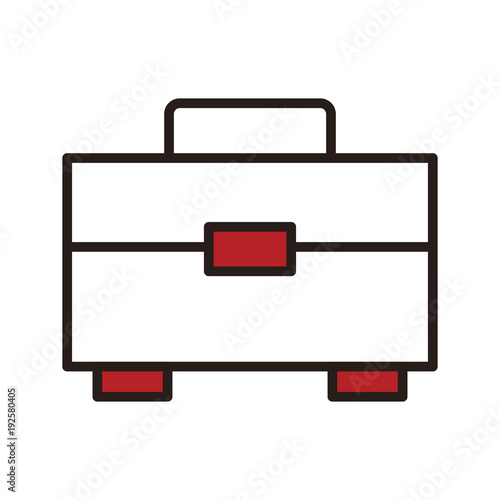 Business briefcase isolated line icon vector illustration graphic