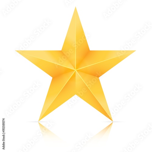 Christmas star  Gold star isolated on white background. Vector illustration.