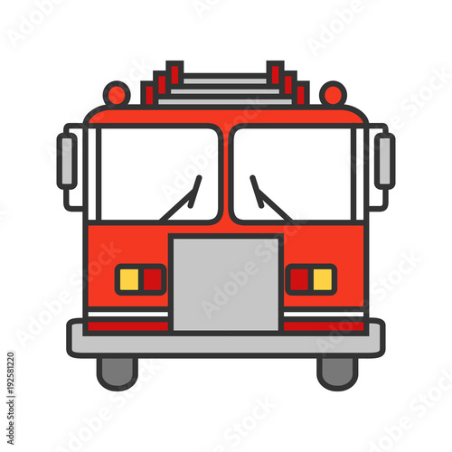 Fire engine color icon