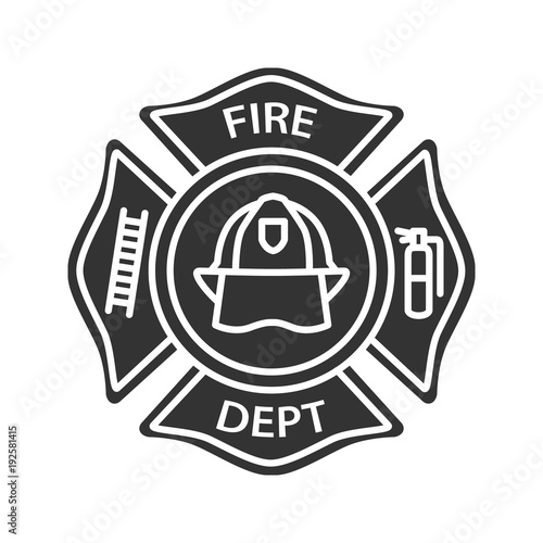 Fire department badge glyph icon