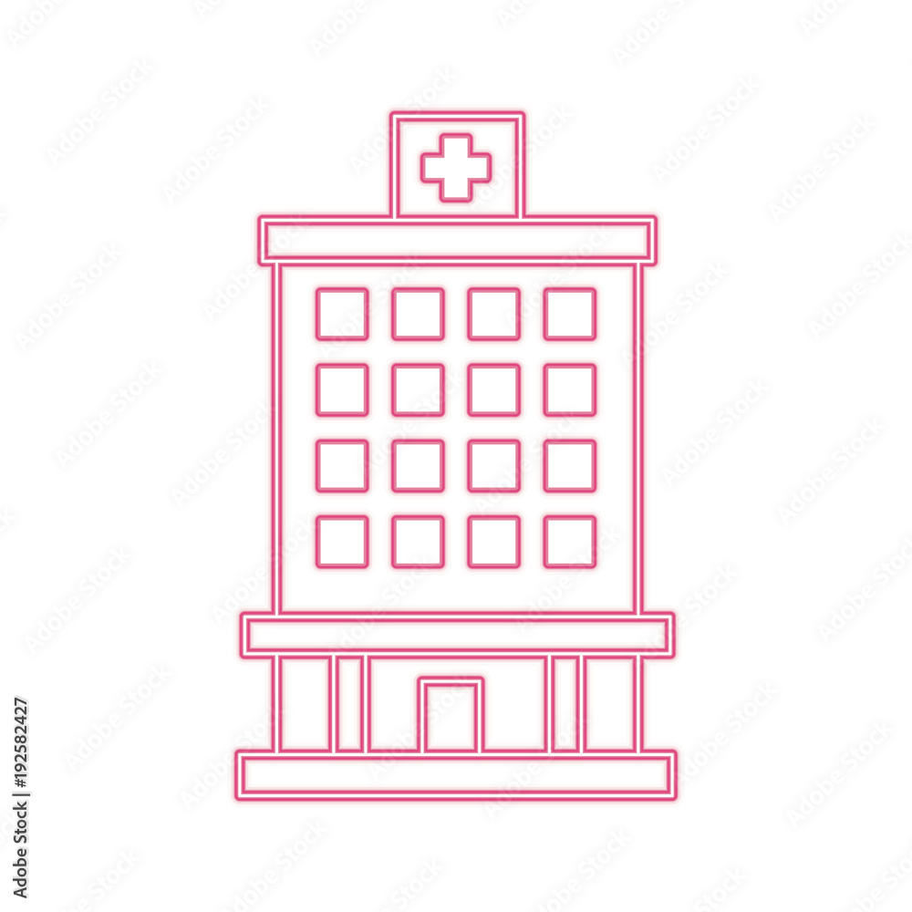 Fototapeta premium Hospital building symbol line icon vector illustration graphic